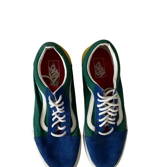 Vans Yacht Club Old Skool Shoes Vans Sneakers Suede Canvas Red Green Blue Yellow - Picture 5 of 7